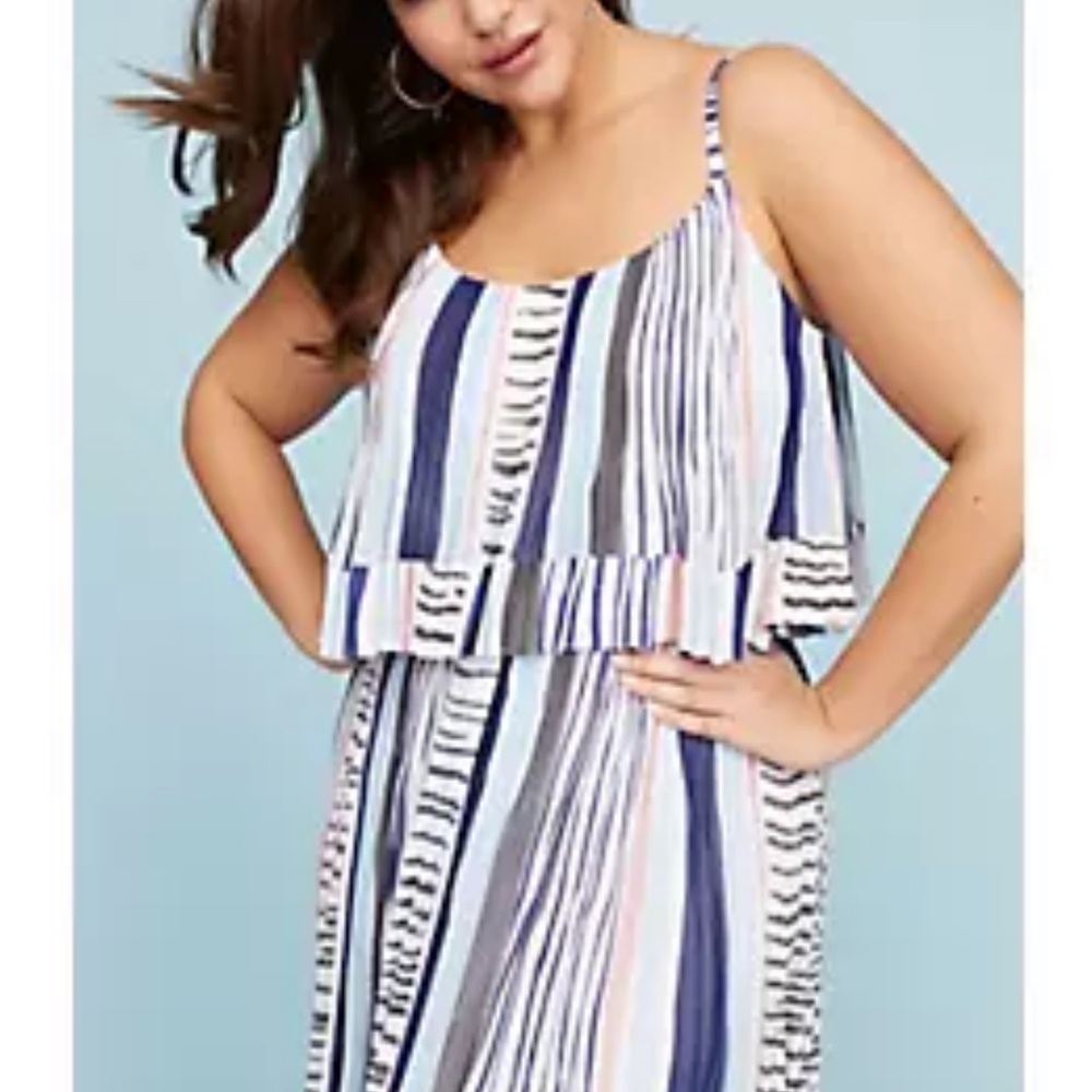 Lane Bryant Tiered Pleated Maxi Dress